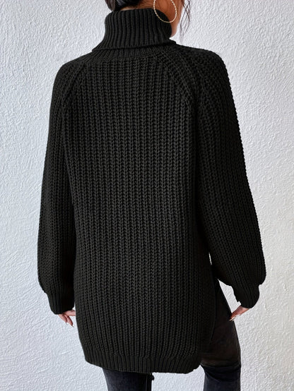 Lysette - Raglan-Stricktop mit Hochkragen