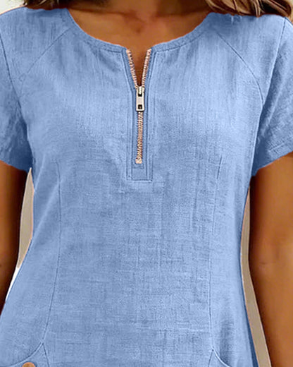 Lina - Baumwoll-Leinen A-Linien-Kleid