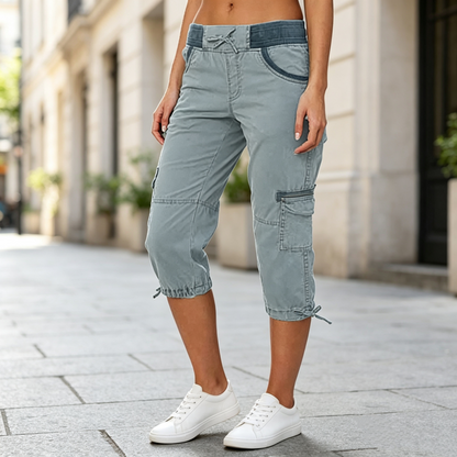 Abigail - Hochtaillierte Cargo-Caprihose