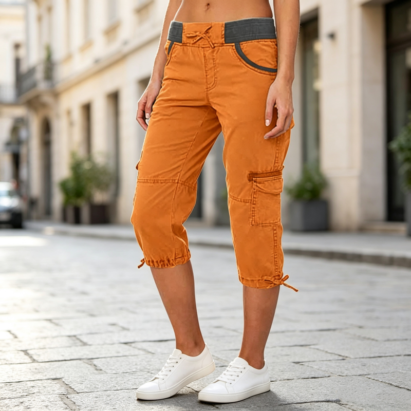 Abigail - Hochtaillierte Cargo-Caprihose