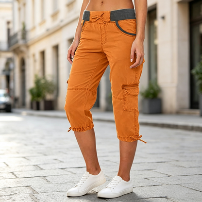 Abigail - Hochtaillierte Cargo-Caprihose