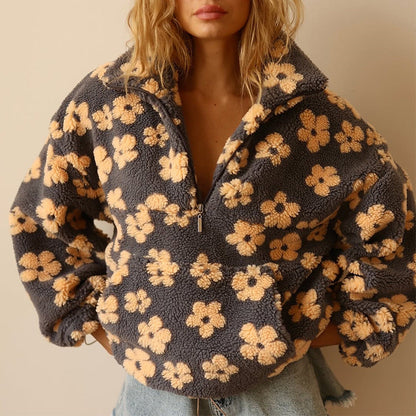 Alenia - Lockere Teddy-Fleece-Jacke