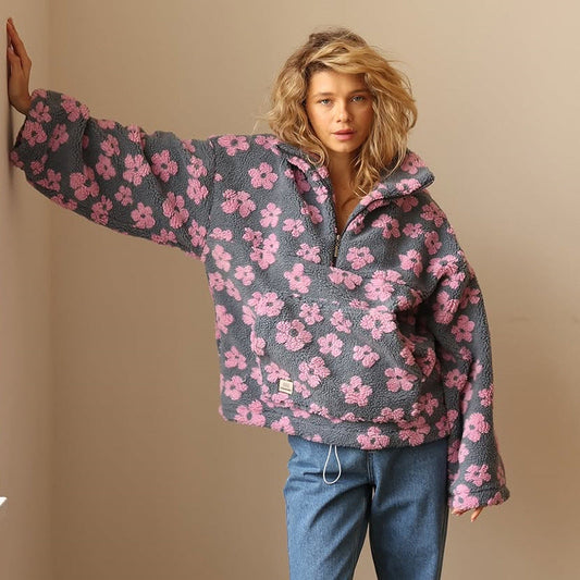 Alenia - Lockere Teddy-Fleece-Jacke