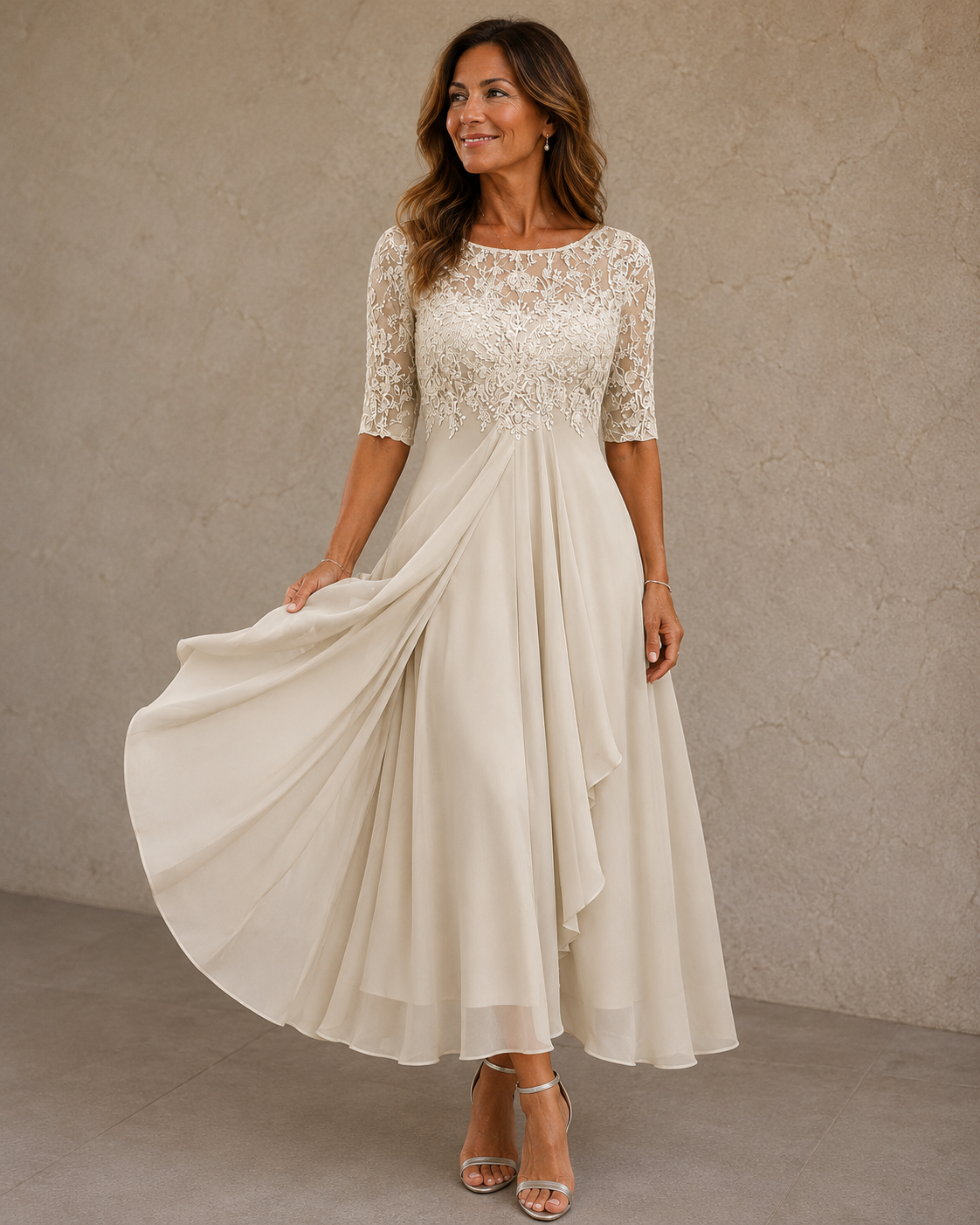 Annmarie - Abendkleid mit Spitze und Chiffon