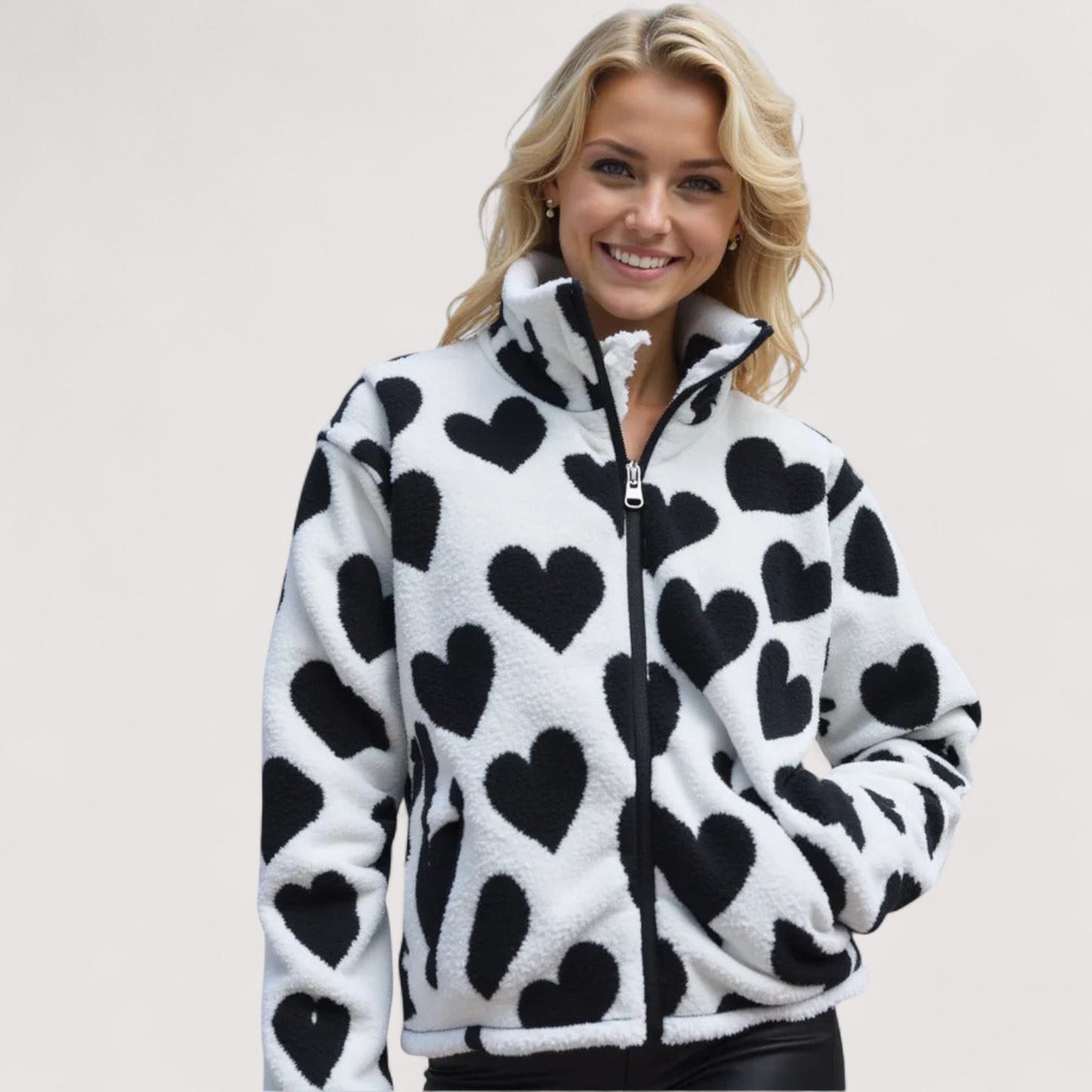 Paulette - Leichte Wendejacke mit Herzmuster