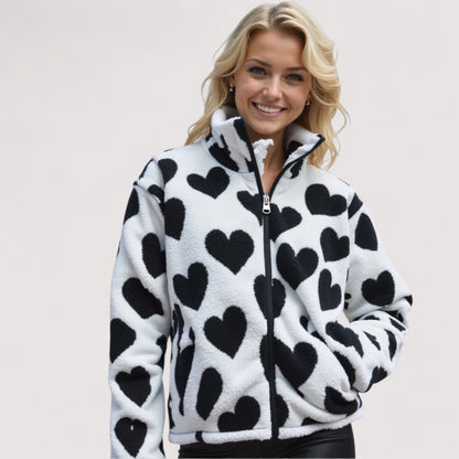 Paulette - Leichte Wendejacke mit Herzmuster