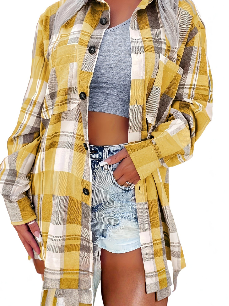 Liora - Gingham Langarmbluse