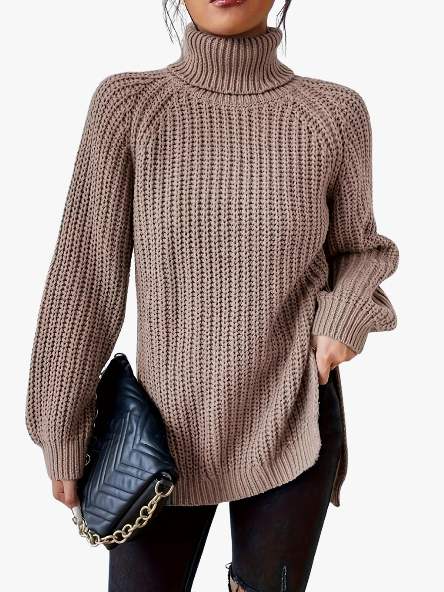 Lysette - Raglan-Stricktop mit Hochkragen