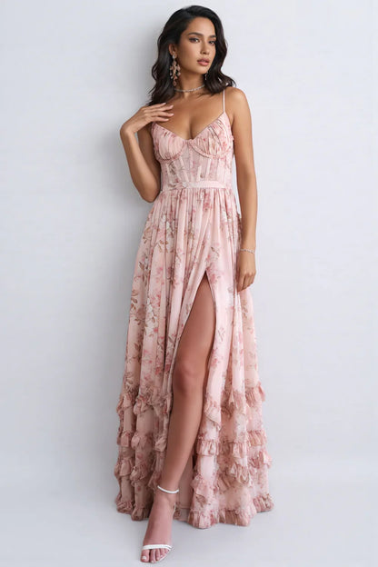 Lunara - Boho-Rüschenkleid mit Schlitz