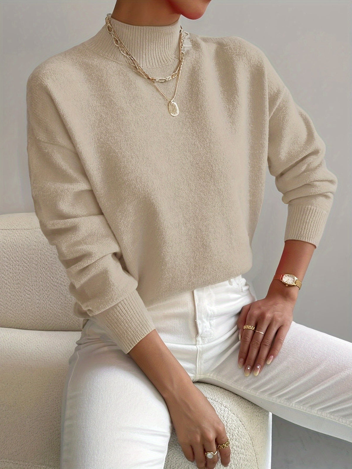 Casey - Feinstrick Stehkragen-Pullover