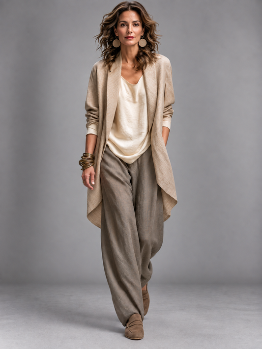 Angie - Dreiteiliges Set mit weitem Bein