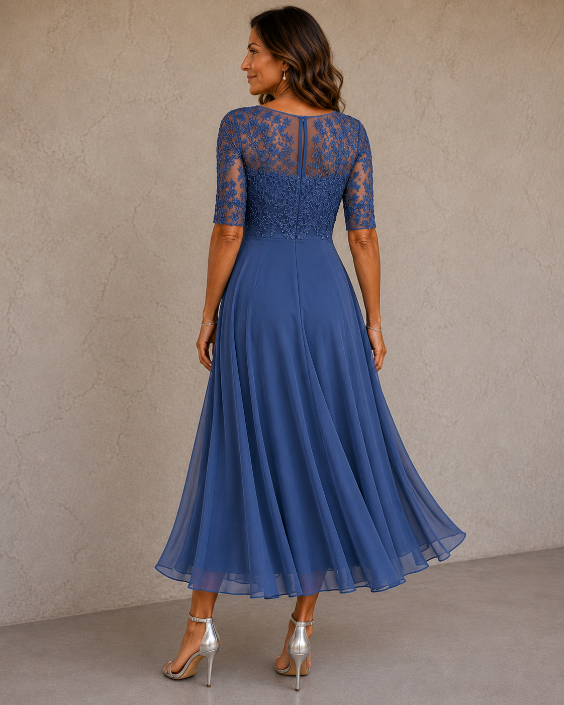 Lunara - Abendkleid mit Spitze und Chiffon