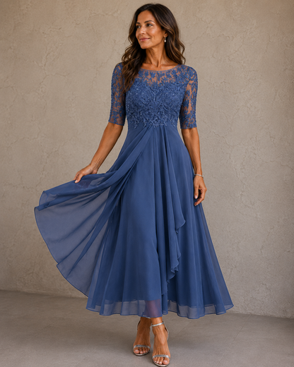 Lunara - Abendkleid mit Spitze und Chiffon