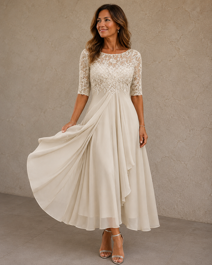 Lunara - Abendkleid mit Spitze und Chiffon