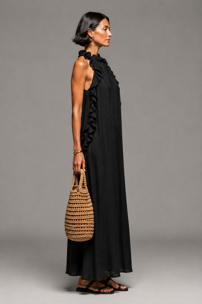 Jolene - Ärmelloses Rüschen-Maxikleid
