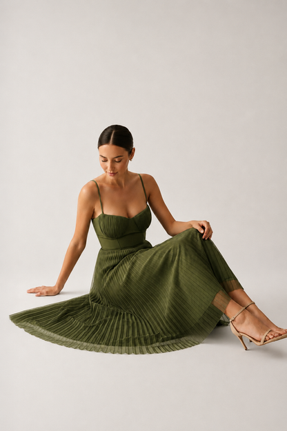 Tamara - Strukturiertes Korsett-Midikleid
