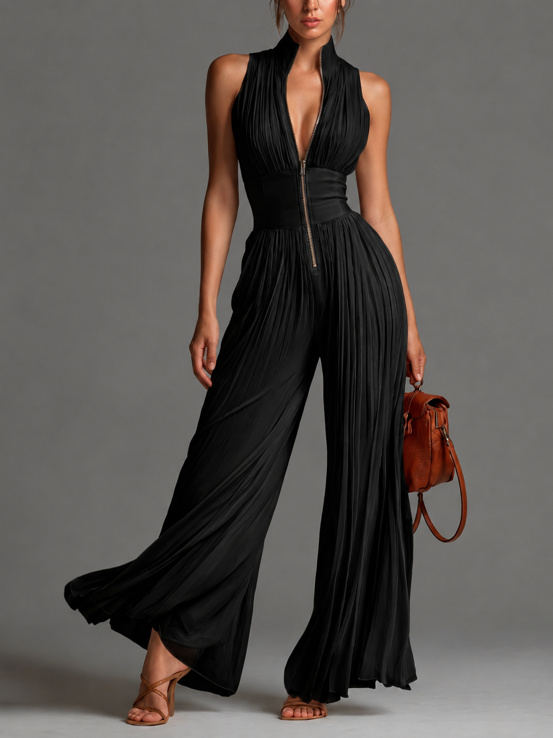 Naelle - Weitbeiniger Chiffon-Jumpsuit