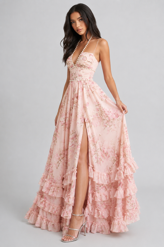 Valeska - Florales Vintage-Maxikleid
