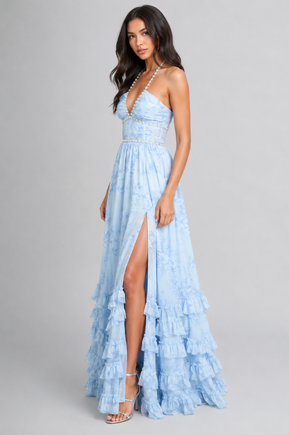 Solenne - Florales Vintage-Maxikleid