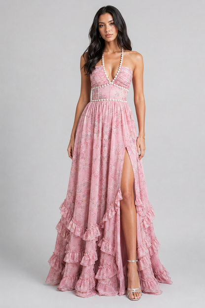 Solenne - Florales Vintage-Maxikleid