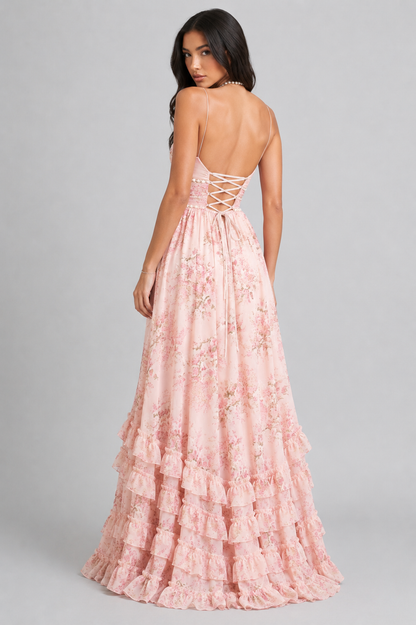 Solenne - Florales Vintage-Maxikleid