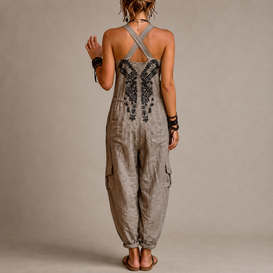 Darla - Bestickter Boho-Jumpsuit