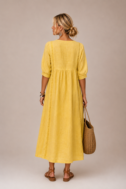 Auria - V-Ausschnitt Midikleid