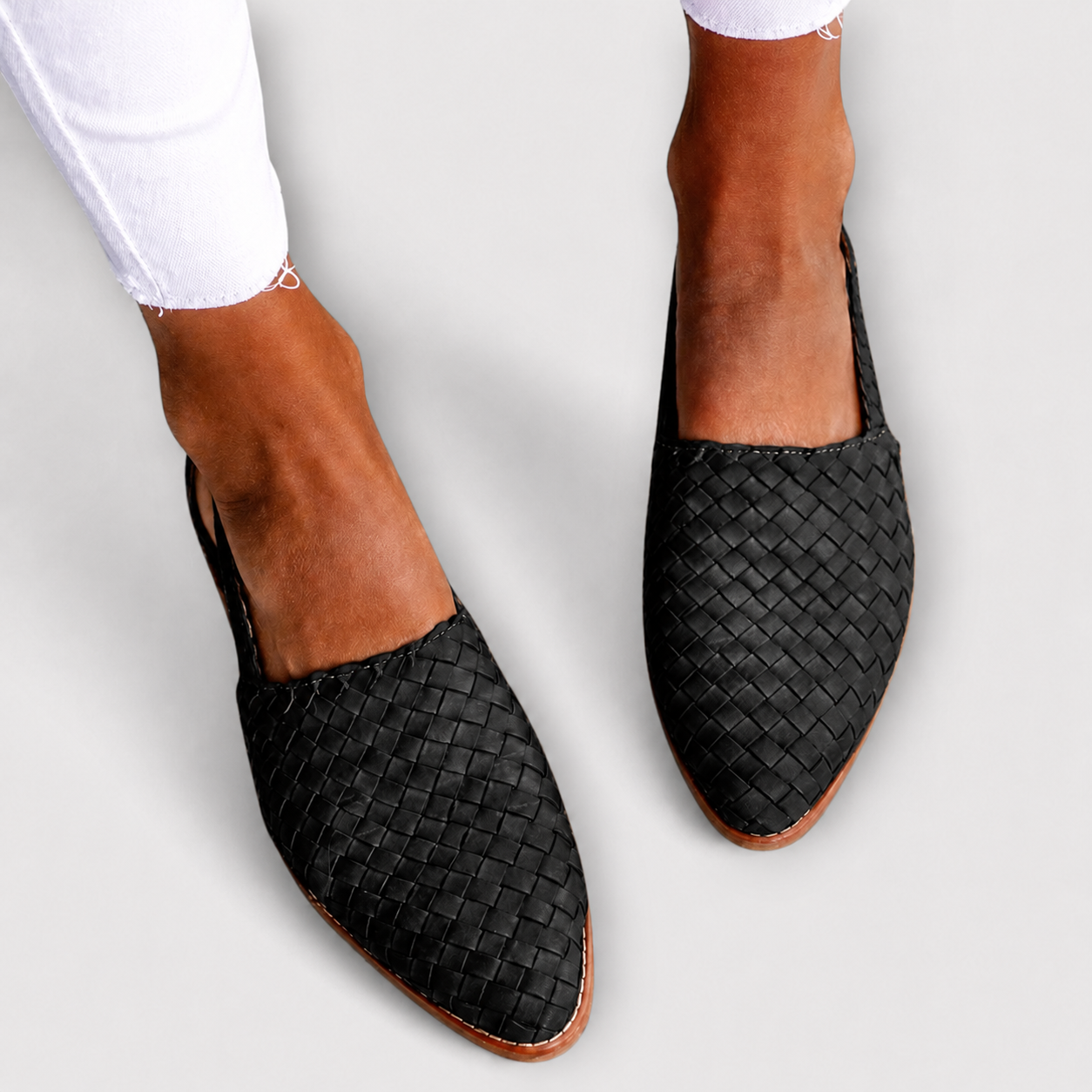 Simone - Geflochtene Slingback-Mokassins