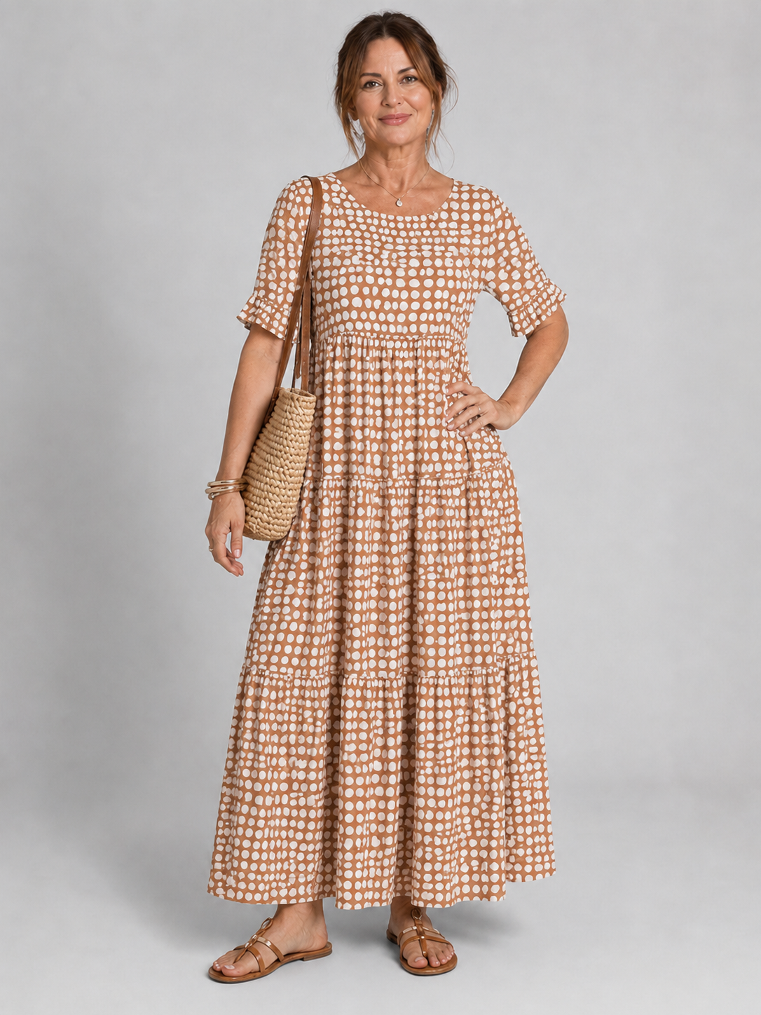 Ramona - Kurzärmliges Midi-Kleid