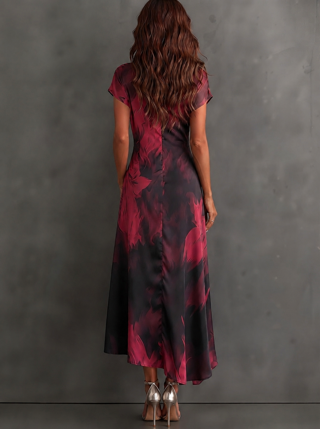 Tonia - Aquarell-Print Wickel-Midikleid