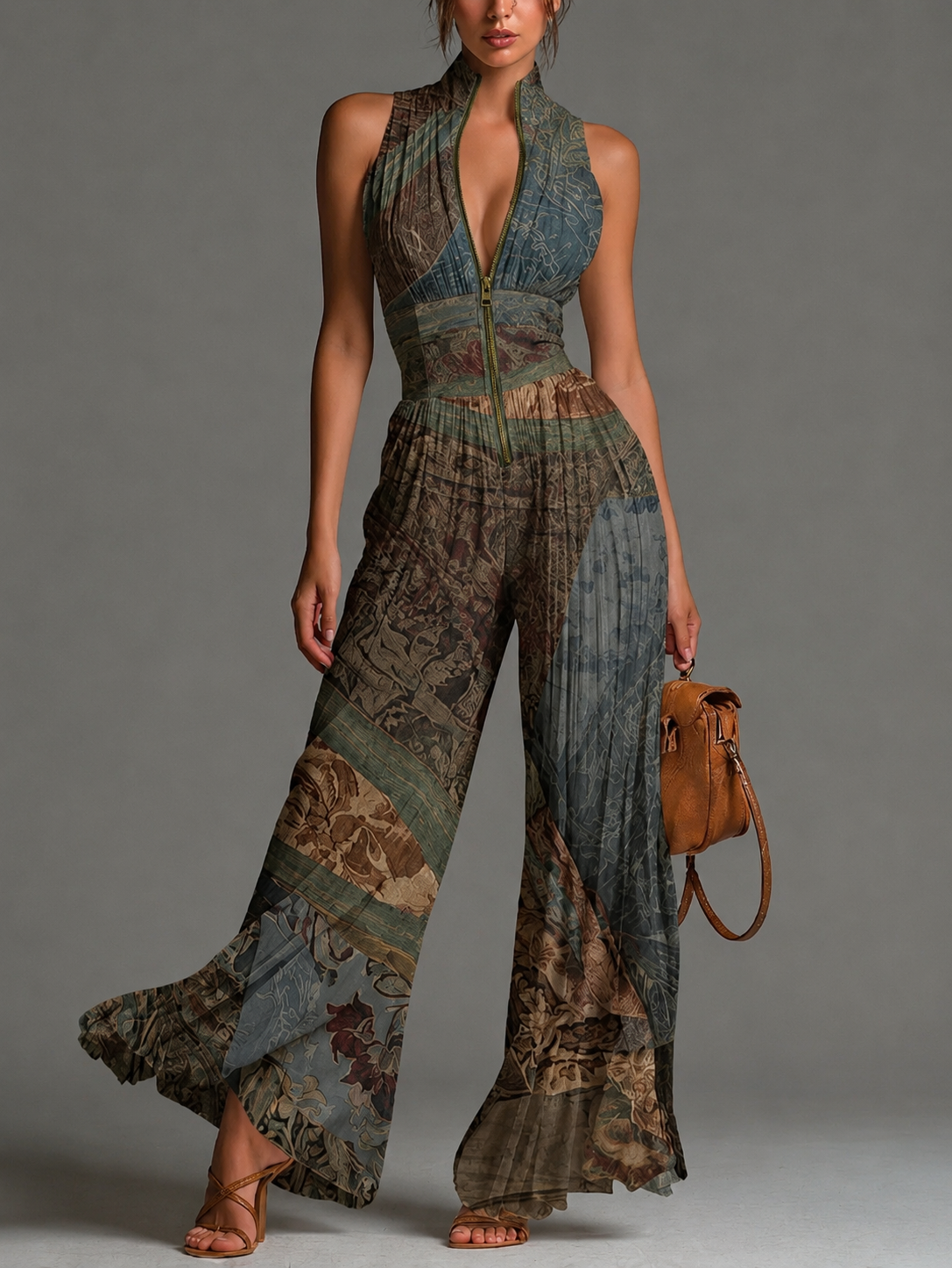 Naelle - Weitbeiniger Chiffon-Jumpsuit