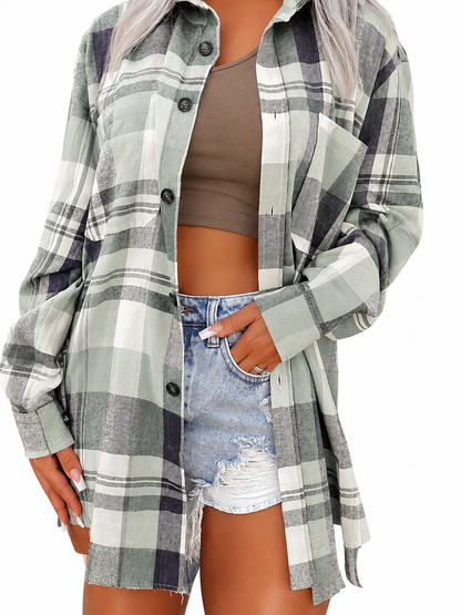 Liora - Gingham Langarmbluse