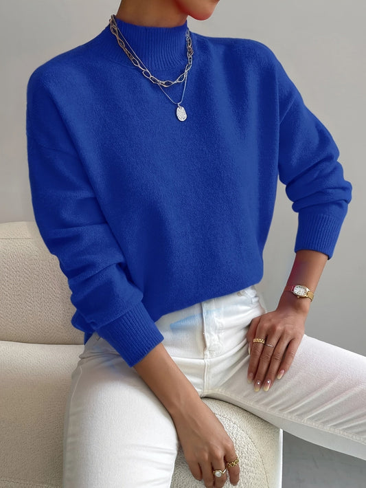 Christiane- Feinstrickpullover mit Stehkragen