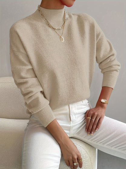 Christiane- Feinstrickpullover mit Stehkragen