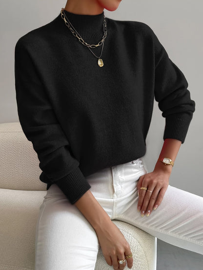 Christiane- Feinstrickpullover mit Stehkragen