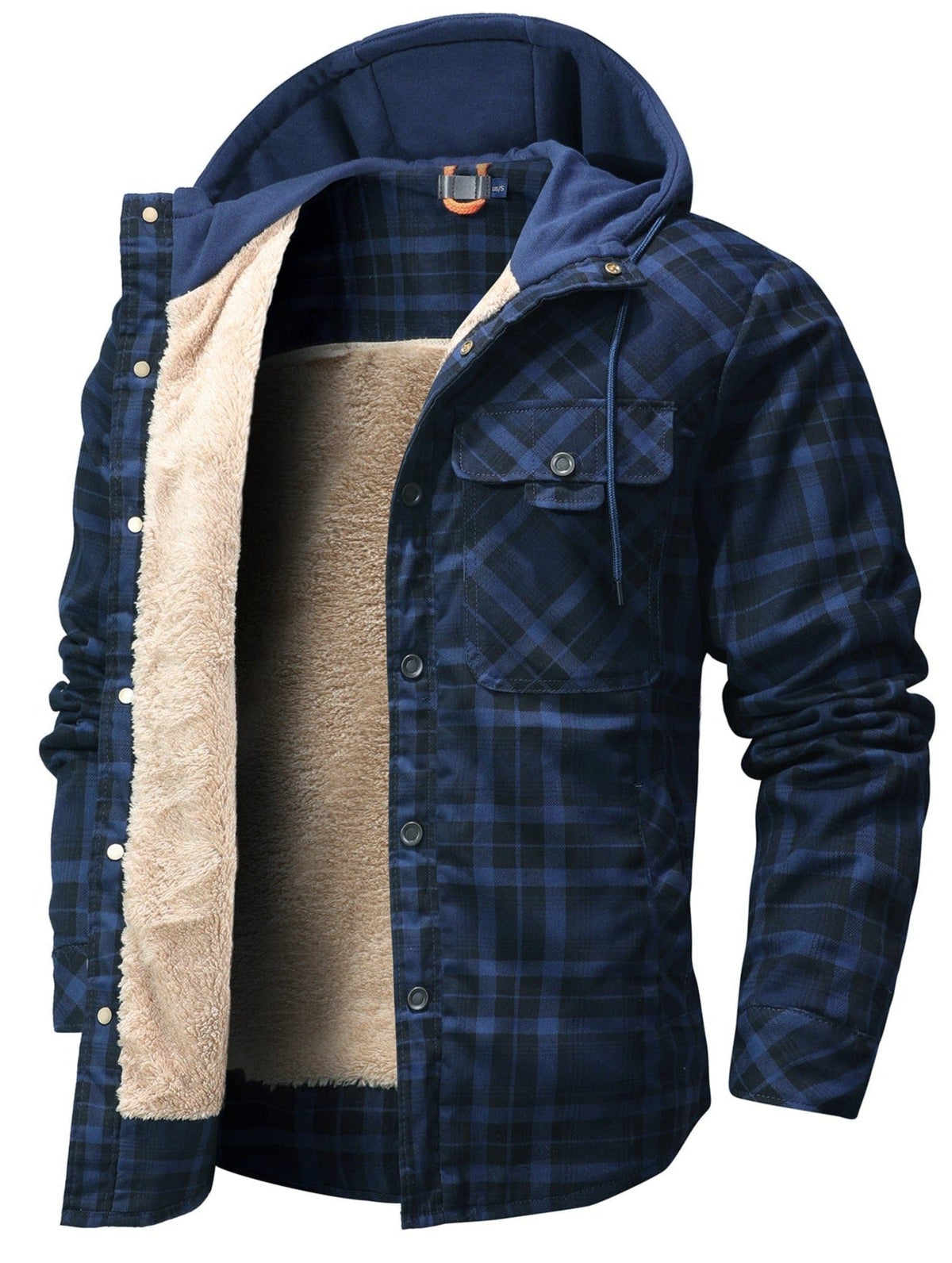 James - Gefütterte Flanelljacke mit Kapuze