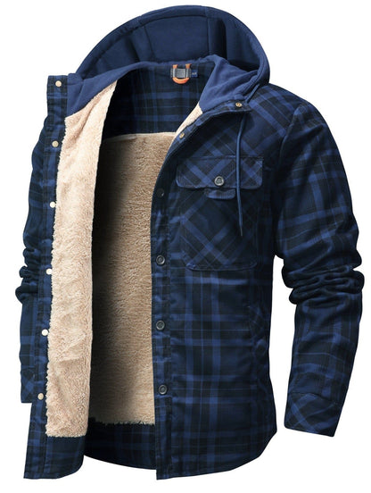James - Gefütterte Flanelljacke mit Kapuze