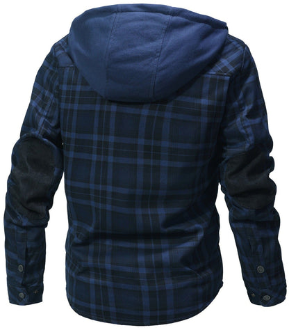James - Gefütterte Flanelljacke mit Kapuze