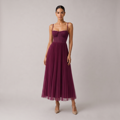 Deann - Strukturiertes Korsagen-Midikleid