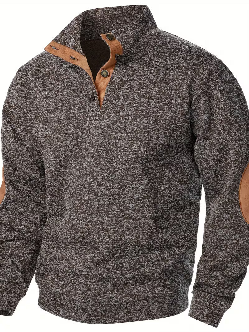 Dennis - Strukturiertes Stehkragen-Sweatshirt
