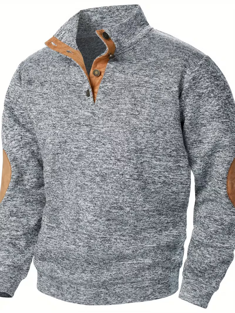 Dennis - Strukturiertes Stehkragen-Sweatshirt