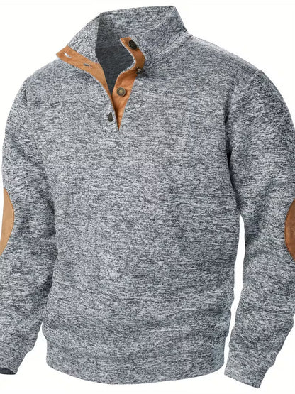 Dennis - Strukturiertes Stehkragen-Sweatshirt