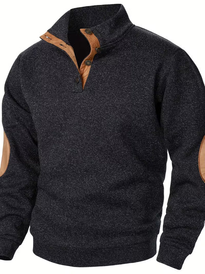 Dennis - Strukturiertes Stehkragen-Sweatshirt