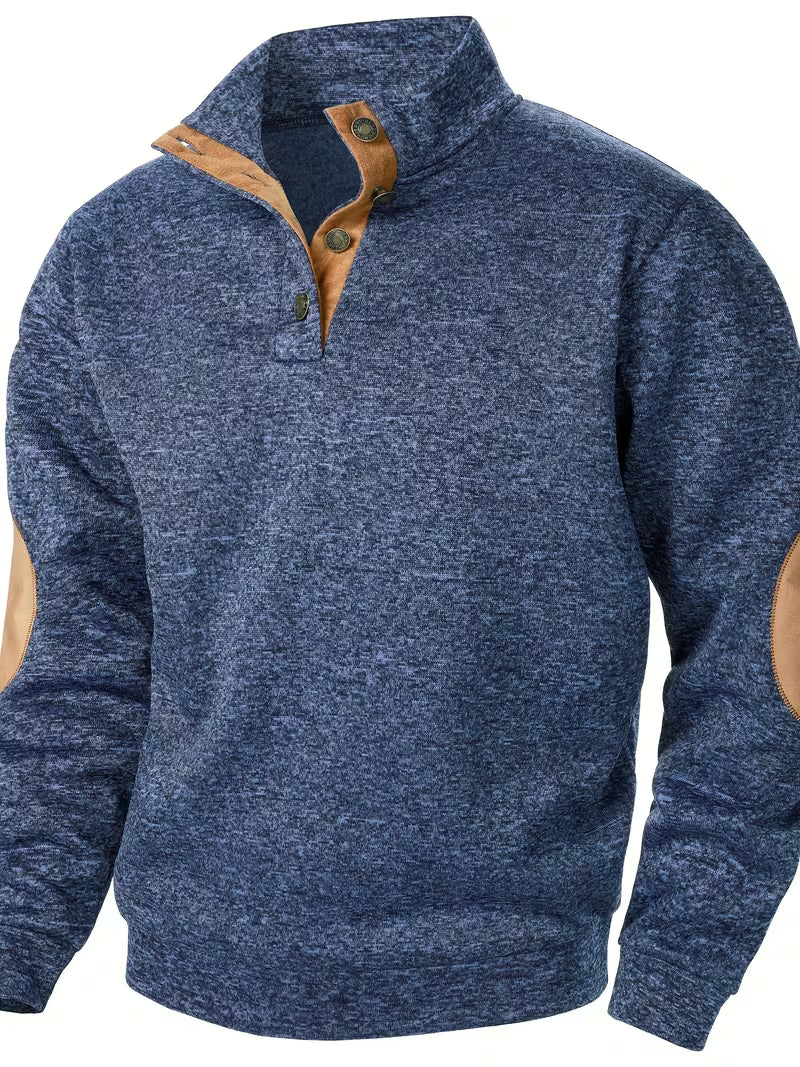 Dennis - Strukturiertes Stehkragen-Sweatshirt