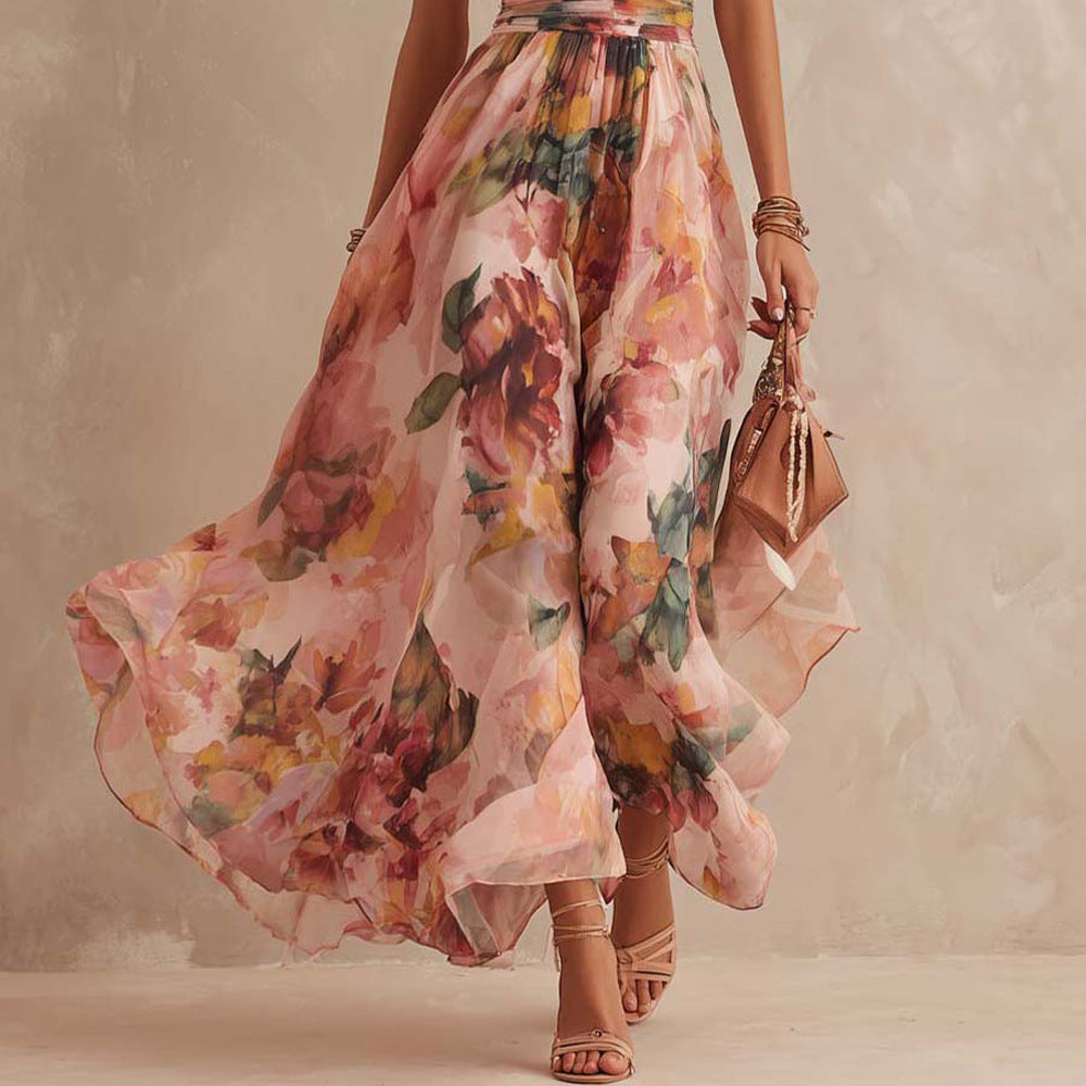 Fioria - One-Shoulder Blumen-Maxikleid