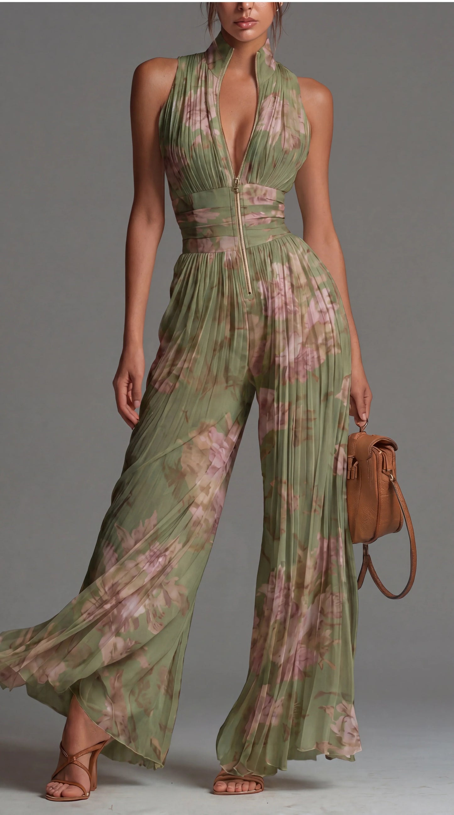 Naelle - Weitbeiniger Chiffon-Jumpsuit