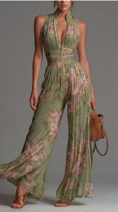 Naelle - Weitbeiniger Chiffon-Jumpsuit