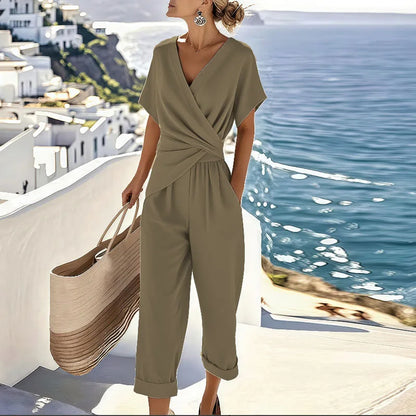 Elaria - Wickel-Zweiteiler mit Cropped-Hose