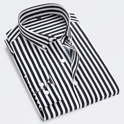 Ervino - Slim-Fit Streifenhemd aus Baumwolle