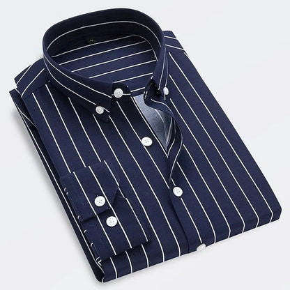 Ervino - Slim-Fit Streifenhemd aus Baumwolle